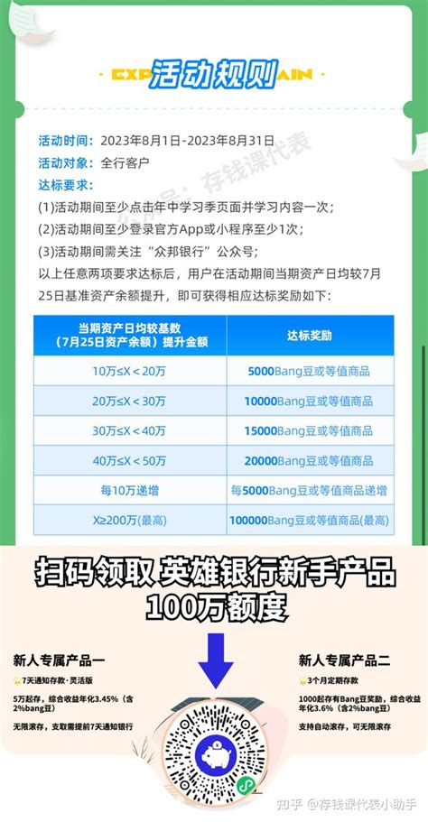 众邦银行8月存款活动攻略，附最新存款利率表！ 攒钱课代表丨安心理财