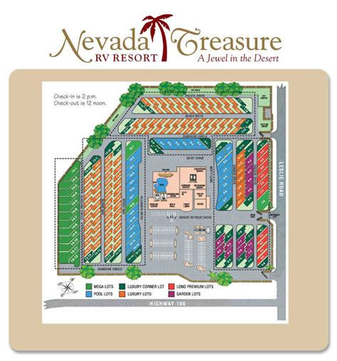 Site Map Nevada Treasure Rv Resort