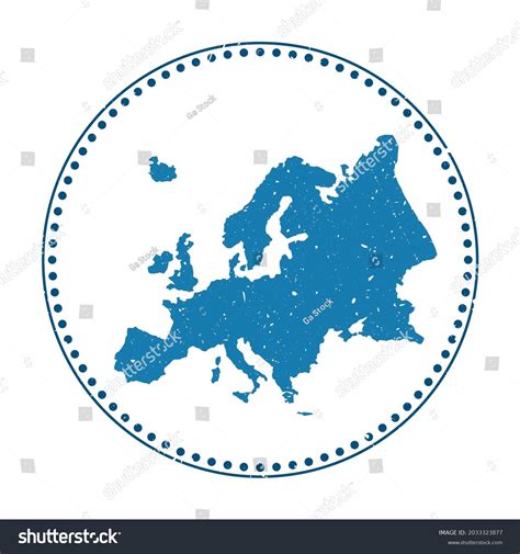 Europe Sticker Travel Rubber Stamp Map Stock Vector (Royalty Free ...