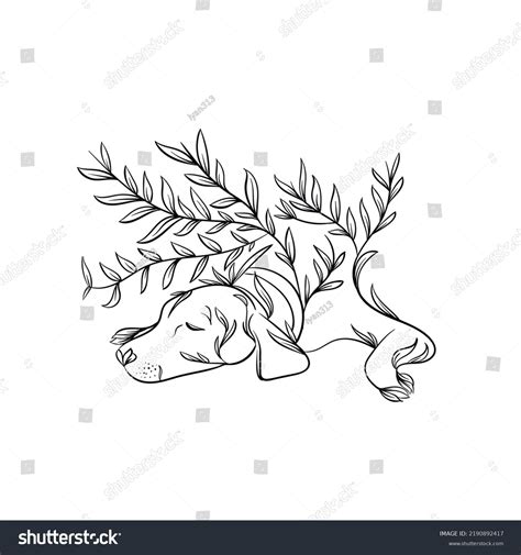 Dog Tattoo Line Art Love Stock Vector (Royalty Free) 2190892417 ...