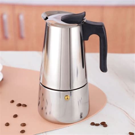 Portable Modern Espresso Stainless Steel Coffee Moka Pot For Gas Stove Induction Cooker Moka