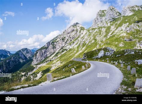 Road To Mangart Saddle Highest Road In Slovenia Stock Photo Alamy