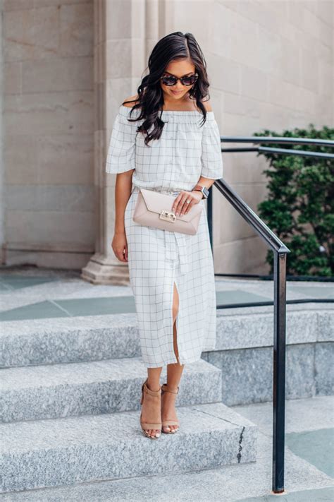 Summer White Off The Shoulder Midi Dress Color Chic