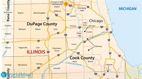 High Detailed Illinois Map