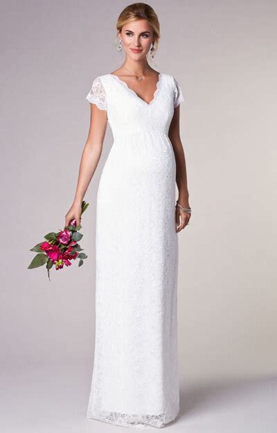 Laura Maternity Wedding Lace Gown Long Ivory Maternity Wedding