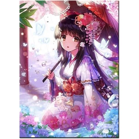 Diamond Painting Complet Fille D Anges De Dessin Animé 5D Diy Broderie