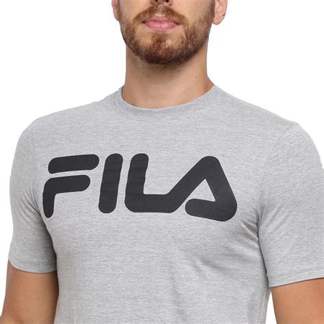 Camiseta Fila M C Letter Ii F L Cinza