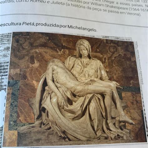 Observe A Imagem Da Escultura Piet Produzida Por Michelangelo