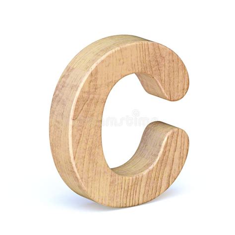 Rounded Wooden Font Letter C 3D Stock Illustration Illustration Of