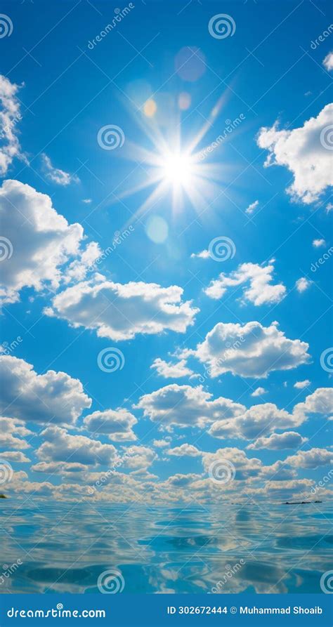 Vibrant Sun Wallpaper: Blue Sky Background for a Sunny Day. Stock Illustration - Illustration of ...