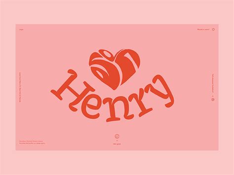 The Word Henry Written In Red On A Pink Background With An Image Of Two