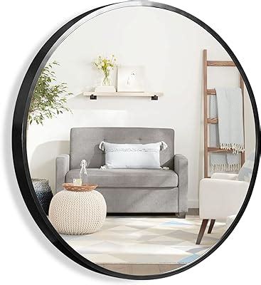 Growsun Bathroom Mirror Black Round Mirror For Bathroom Vanity