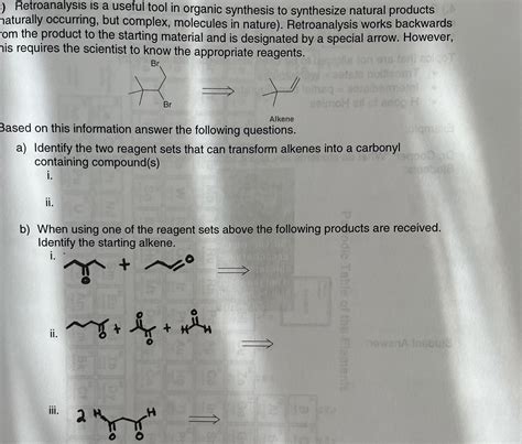 Solved Retroanalysis Is A Useful Tool In Organic Synthesis Chegg