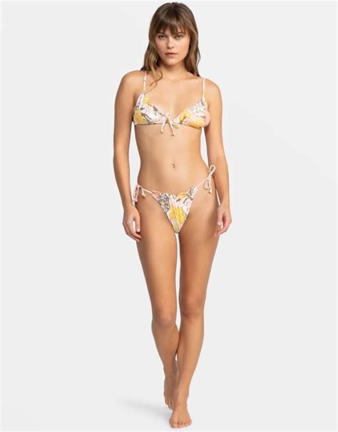 Roxy Playa Paradise Tiki Triangle Bikini Top White Viva La Vida