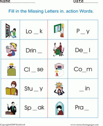 Printable Action Words Worksheet Coloring Worksheets, Free Online ...