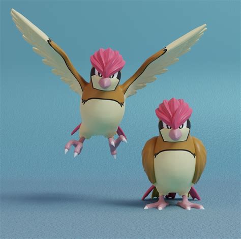 Stl File Pokemon Pidgeotto With Poses D Printable Model To