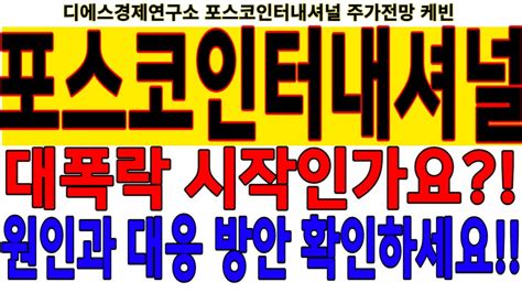 포스코인터내셔널 주가전망 대폭락 시작인가요 원인과 대응 방안 확인하세요 Feat디에스경제연구소 케빈 Youtube