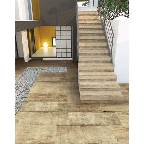 Porcelanato Externo Madeira Esmaltado Borda Reta Tulha HD 28 8x119cm