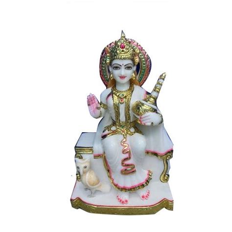 Painted Hindu White Marble Laxmi Mata Statue For Worship At Rs 21000