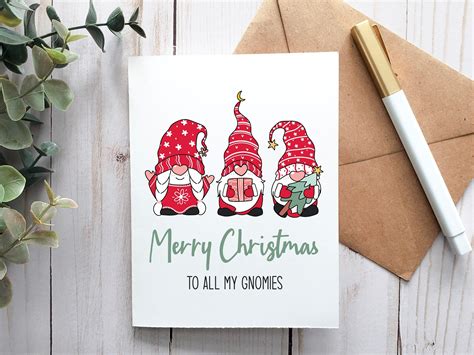 Gnome Christmas Card Printable Card Digital Card Funny Etsy