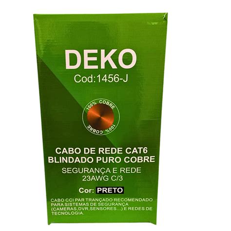 Cabo De Rede Cat Blindado Preto Deko Bmc Inform Tica E Cabos