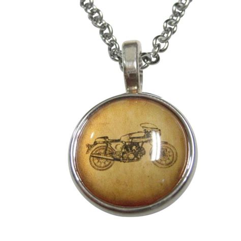 Kiola Designs Jewelry Vintage Looking Motorcycle Pendant Necklace