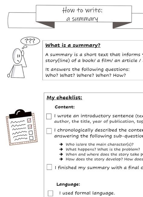 How To Write A Summary Unterrichtsmaterial Im Fach Englisch Summary