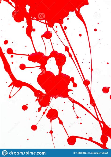 Red Paint Drips And Splash On White Background Stock Photo Image Of