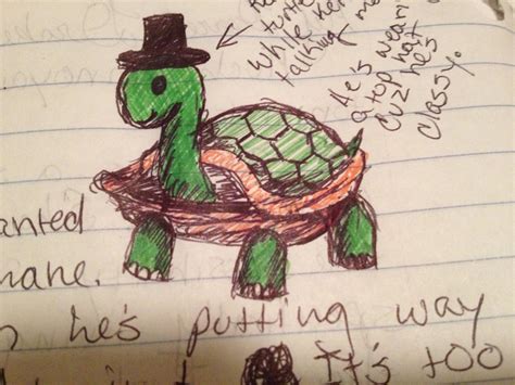 Top Hat Wearing Turtle Doodle By Squirrelyevil On Deviantart