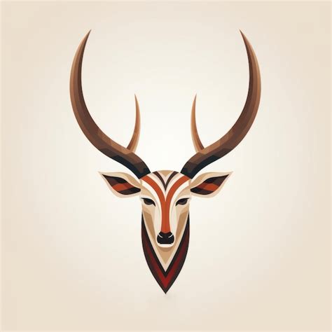 Premium AI Image | Geometric Art of Tonga Minimalist Kudu Antlers Vector Design