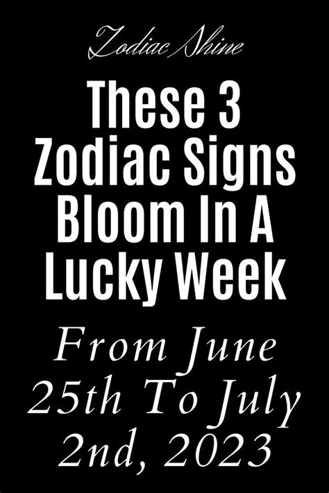 The Zodiac Signs In A Lucky Week Poster