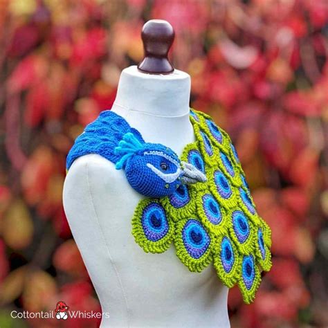 Wonderful Amigurumi Crochet Peacock Shawl Pattern Cottontail Whiskers