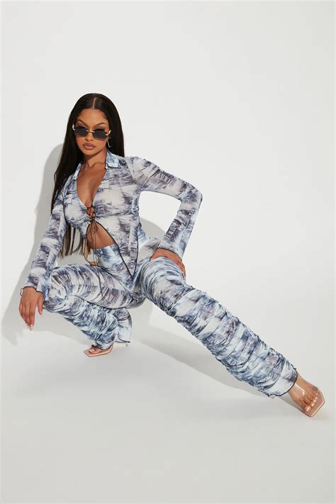 Throwback Daze Pant Set Navy Combo Fashion Nova Matching Sets Fashion Nova