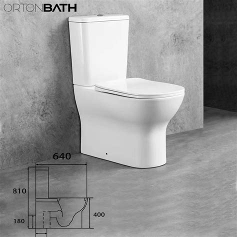 Two Piece Europe Spain Ghana Africa BACK TO WALL RIMLESS WC Toilet