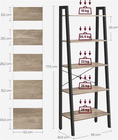 Boekenkast Met 5 Niveaus Ladderplank Staande Plank Voor Woonkamer