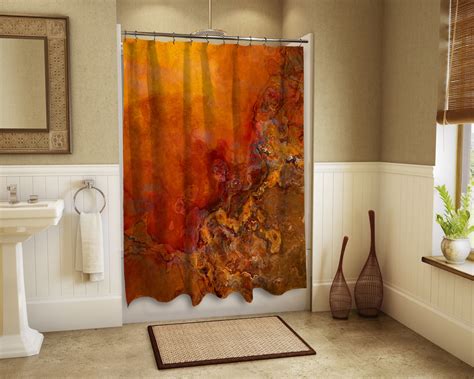 Abstract Art Shower Curtain Contemporary Bathroom Decor Etsy