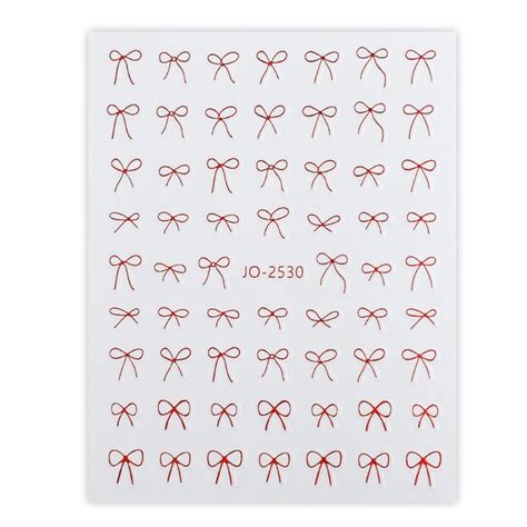 Bowknot Nail Art Stickers French Nail Decals D Adhesive Bows Designs