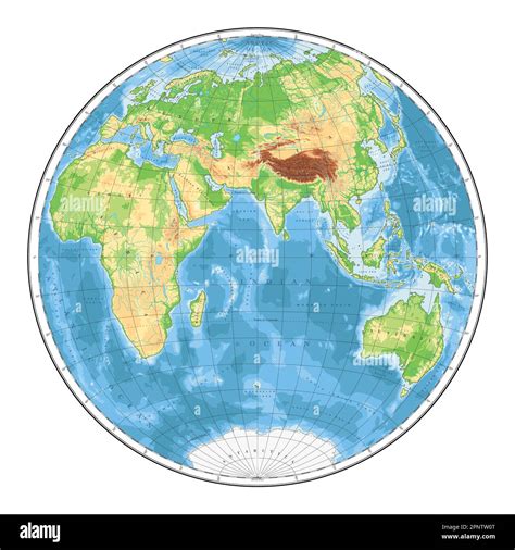 Highly Detailed Physical World Map In Globe Shape Of Earth Nicolosi