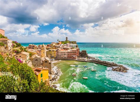 Beautiful View Of Vernazza One Of The Five Famous Fisherman Villages