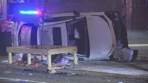 Police Respond To Early Morning Rollover Crash In Providence