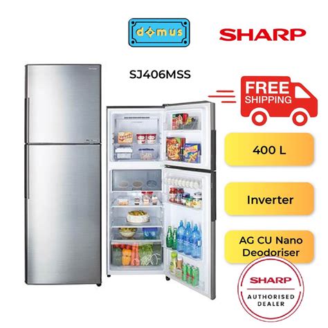 FREE SHIPPING Sharp J TECH Inverter Twin Door Refrigerator 400L