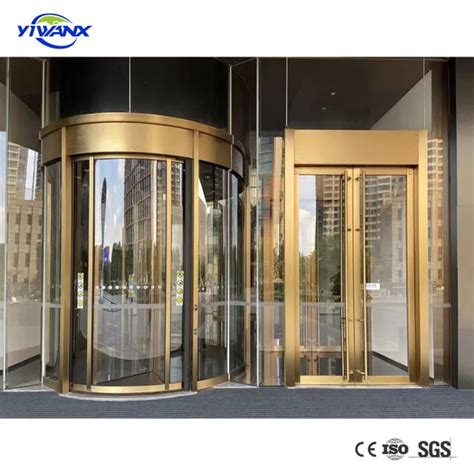 2 Wing Automatic Glass Revolving Doors For Commercial Building Aluminum Door Revolving Door