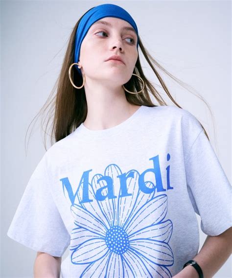 MUSINSA MARDI MERCREDI TSHIRT FLOWERMARDI HEATHER BLUE