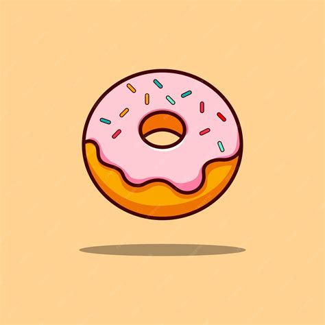 Premium Vector Free Donut Cartoon Vector Icon Illustration