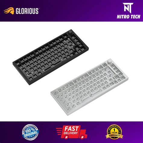 Glorious GMMK Pro 75 Barebone Keyboard Black Slate White Ice