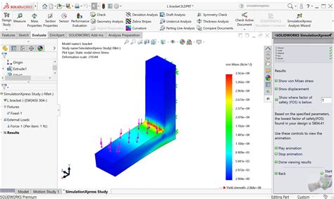 SOLIDWORKS SimulationXpress Is A Built In First Pass Part Analysis Tool