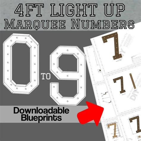 4ft Build Marquee Numbers 0 9 DIY Wood Working Plans Digital Etsy