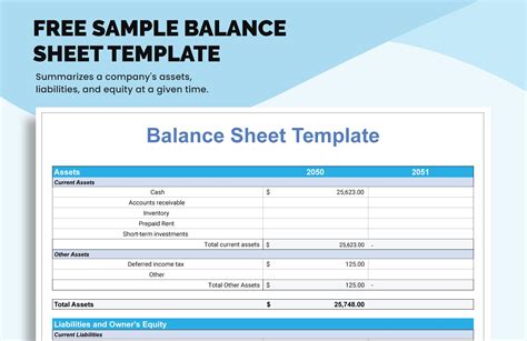 Sample Balance Sheet Template In Word Google Docs Excel Google