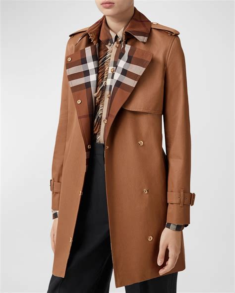 Burberry Sandridge Check Trench Coat Neiman Marcus