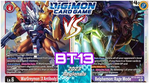 Wargreymon Xvs Belphemon Rage Mode Digimon Tcg Bt Regional Agosto